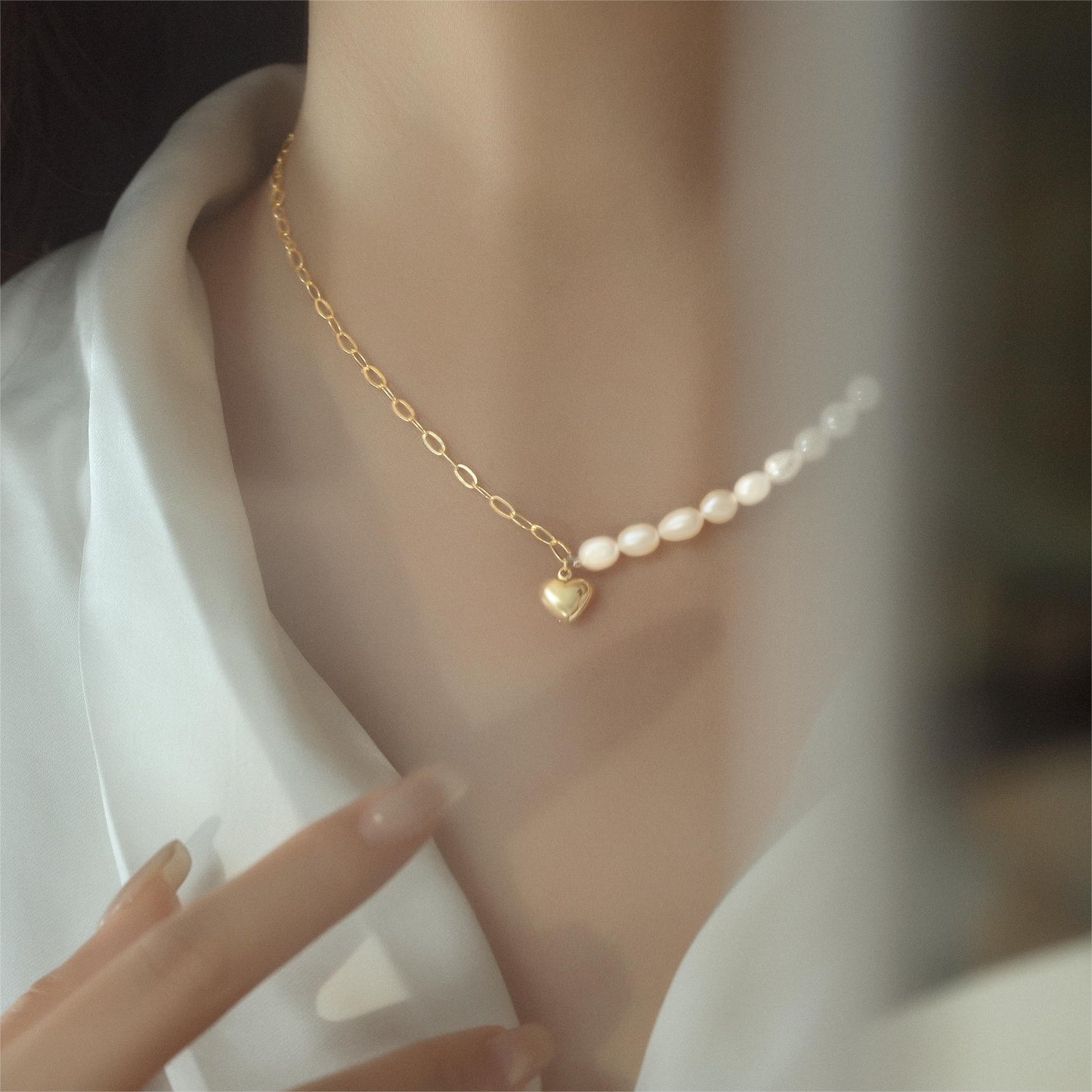 DMCL2302 Collier de perles naturelles
