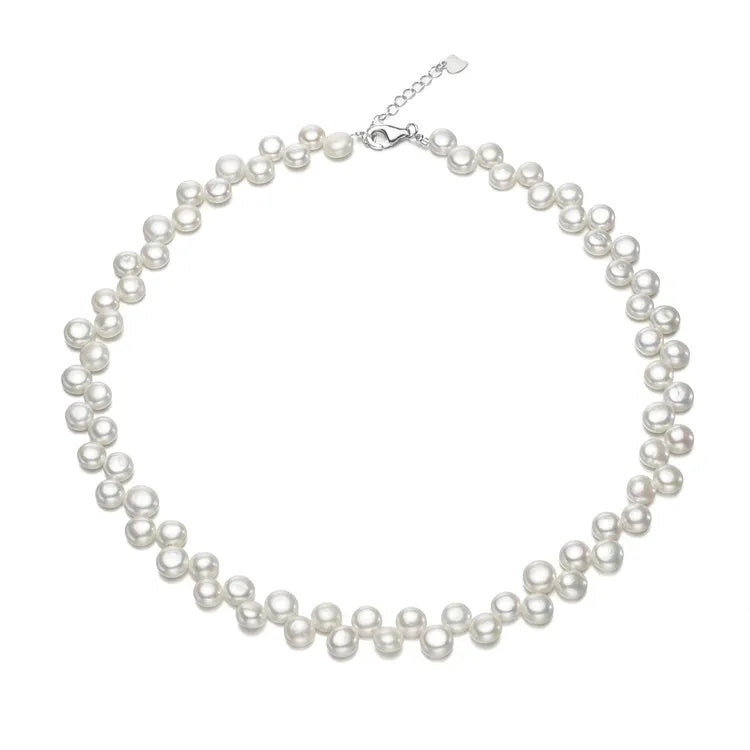 DMCL2306 Collier de perle naturel en argent 925