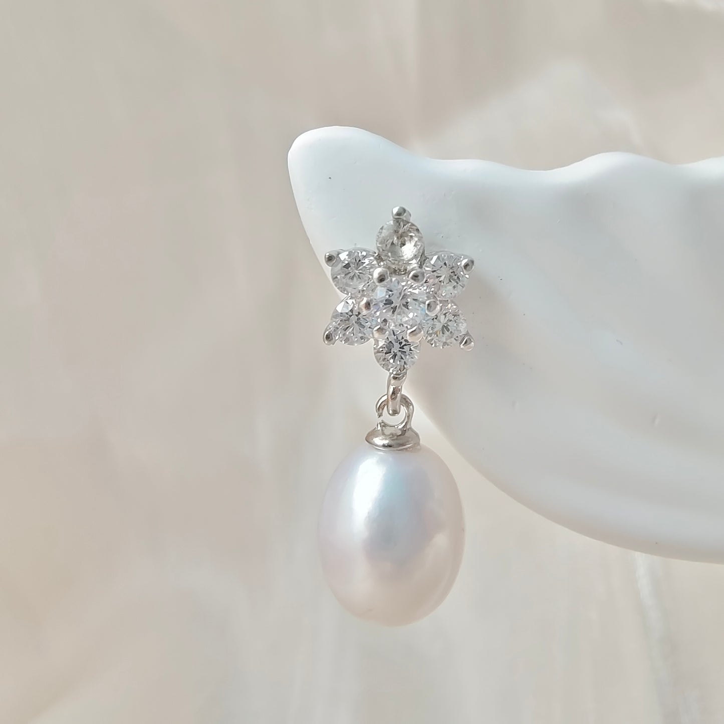 DMEM2303 Parure collier boucles d'oreilles à la forme de flocon de neige