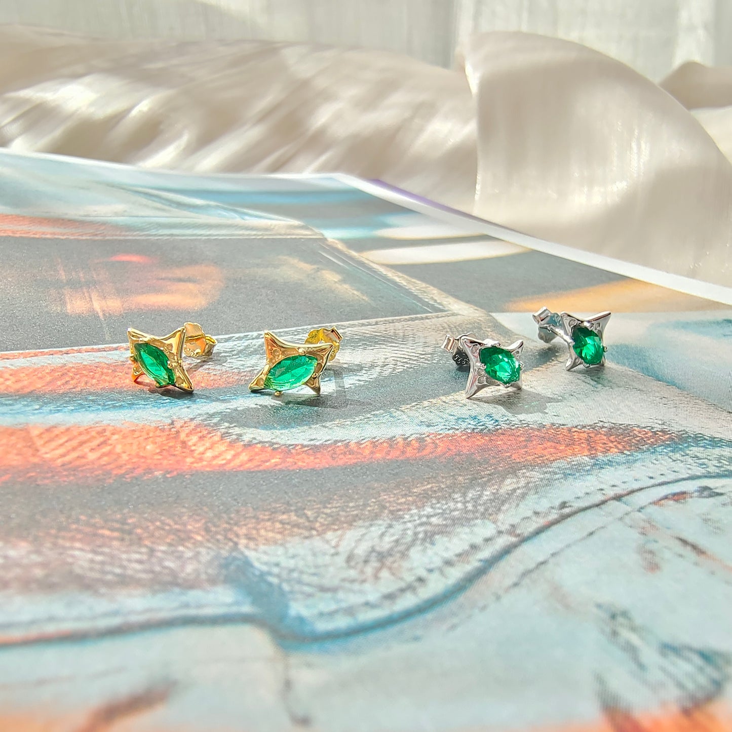 LMBO2301 Boucles d'oreilles en forme d'étoile simple et chic