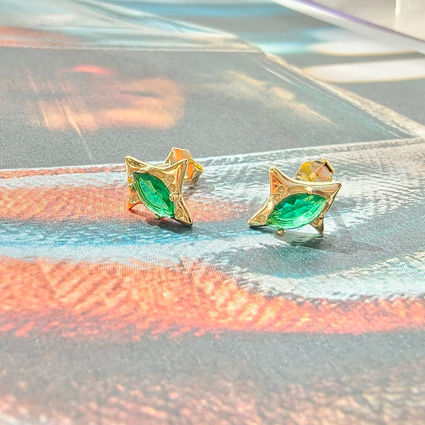 LMBO2301 Boucles d'oreilles en forme d'étoile simple et chic