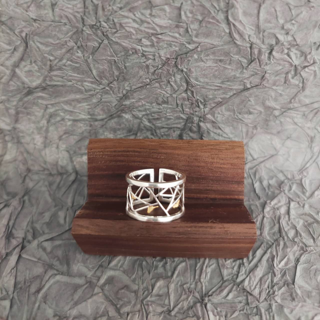 RABG2301 Bague artisanale ajustable « oiseau à la fenêtre »