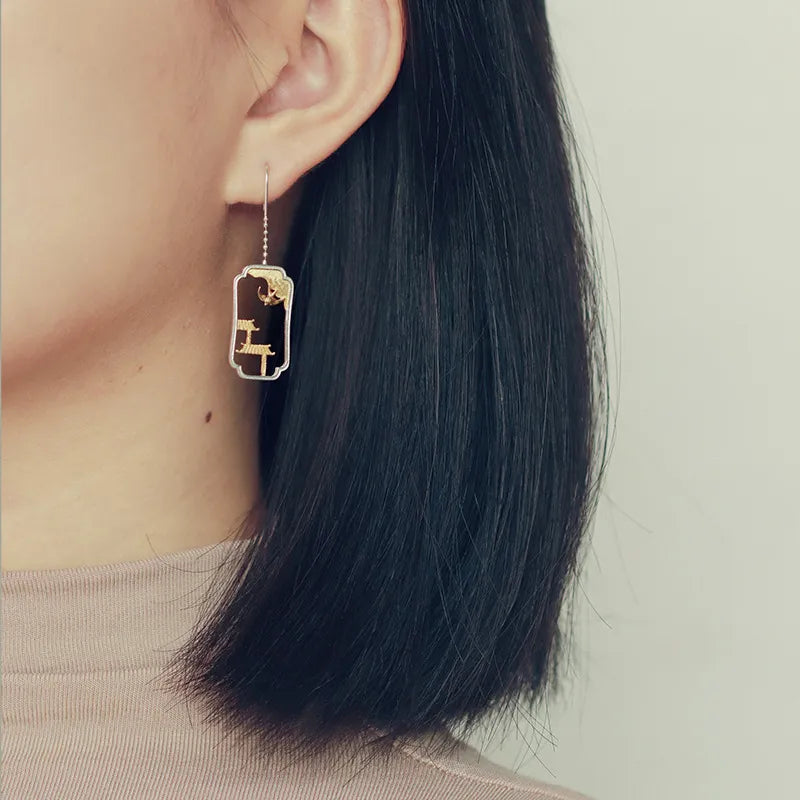 RABO2303 Boucles d'oreilles artisanales « Printemps asiatique »