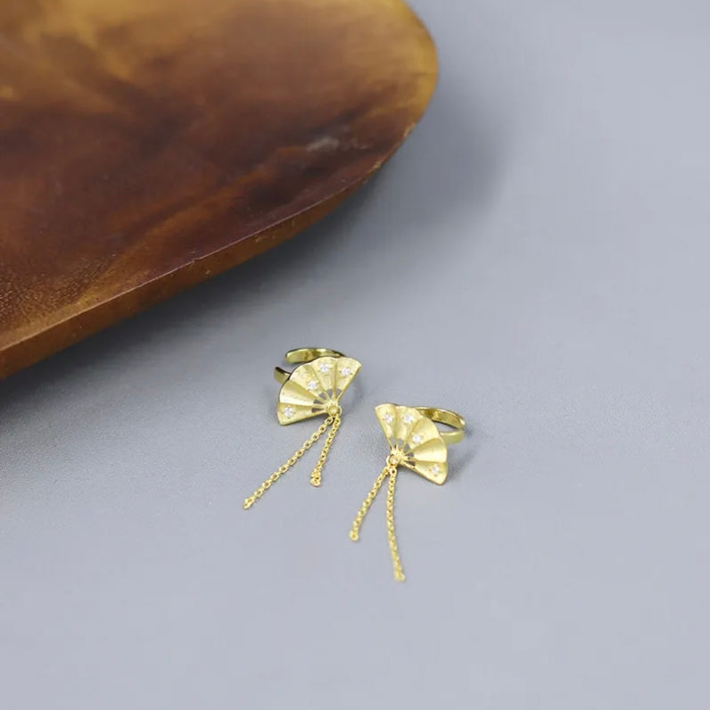 RABO2304 Boucles d'oreilles en forme d'éventail