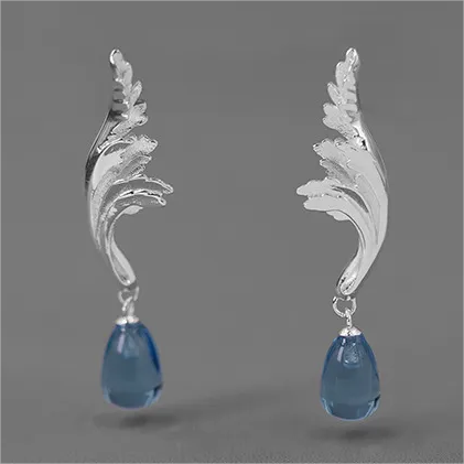 RABO2306 Boucles d'oreilles en forme de feuille 3D