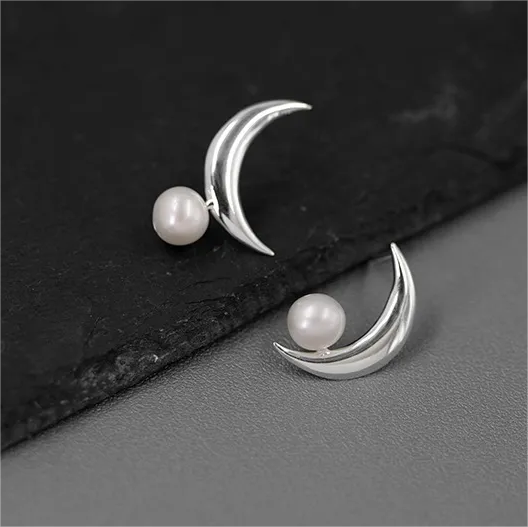 RABO2307 Boucles d'oreilles en forme de lune