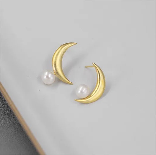 RABO2307 Boucles d'oreilles en forme de lune