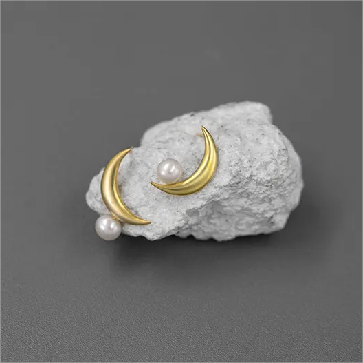 RABO2307 Boucles d'oreilles en forme de lune