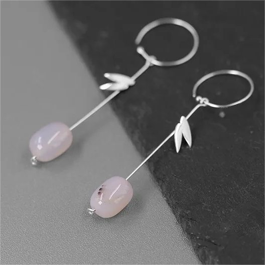 RABO2308 Boucles d'oreilles artisanales « Jardin asiatique »