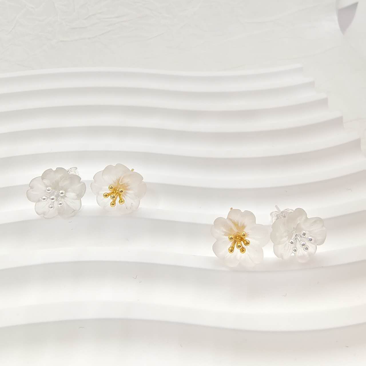 RABO2309 Boucles d'oreilles en forme de sakura
