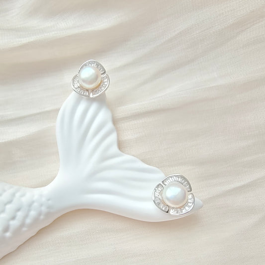 DMBO2304 Boucles d'oreilles à la forme de fleur brillant
