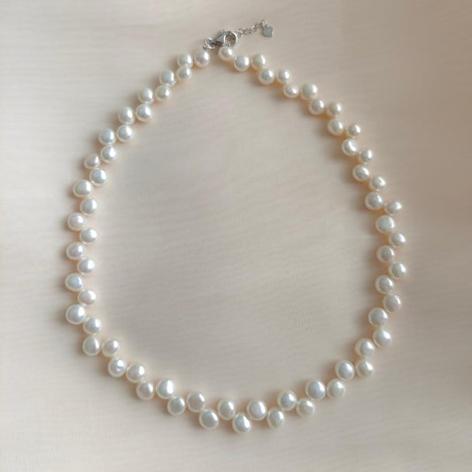 DMCL2306 Collier de perle naturel en argent 925