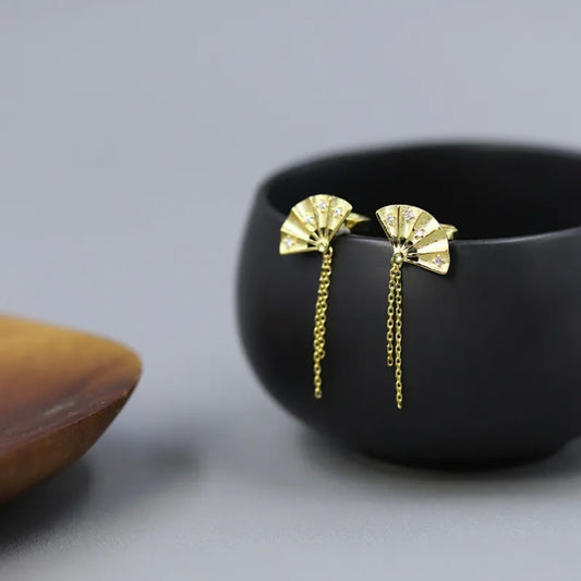 RABO2304 Boucles d'oreilles en forme d'éventail