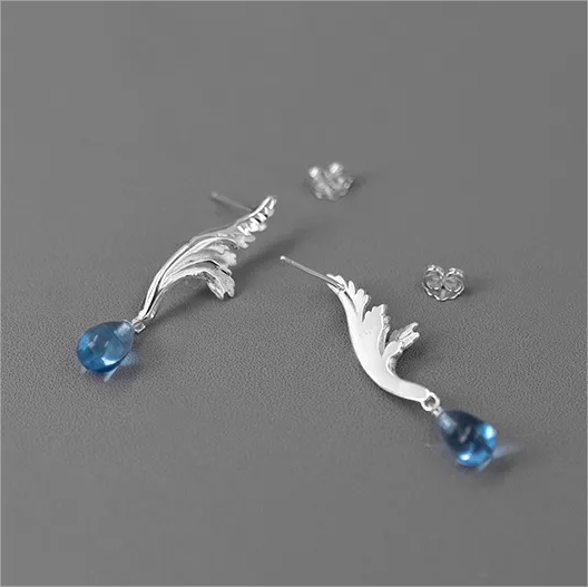 RABO2306 Boucles d'oreilles en forme de feuille 3D