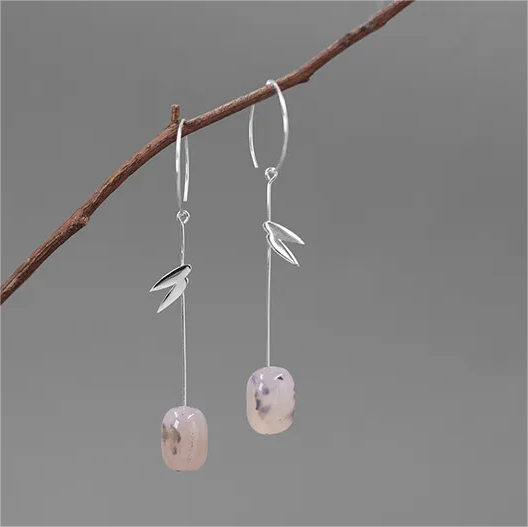 RABO2308 Boucles d'oreilles artisanales « Jardin asiatique »